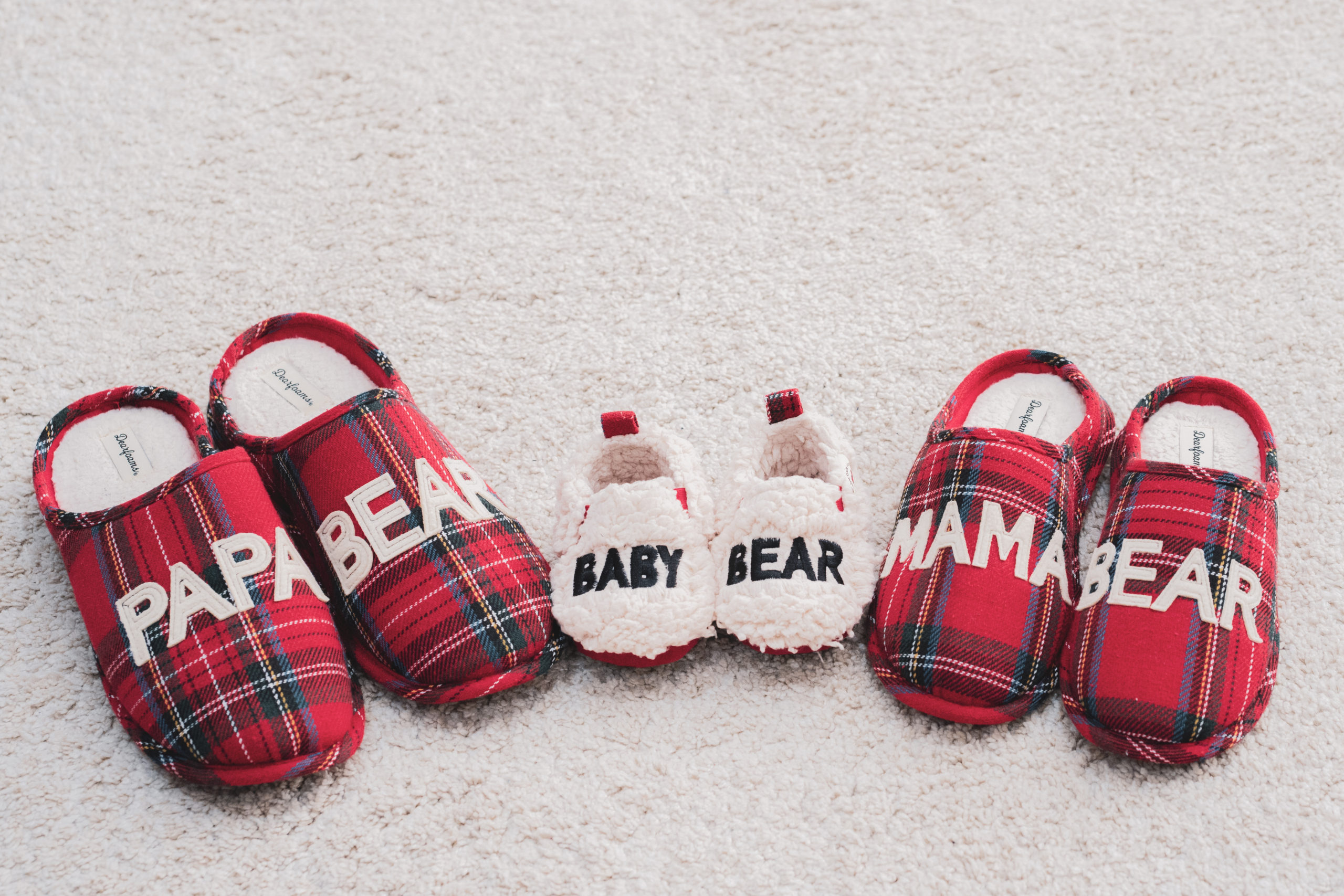 mama and papa bear slippers